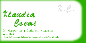 klaudia csemi business card